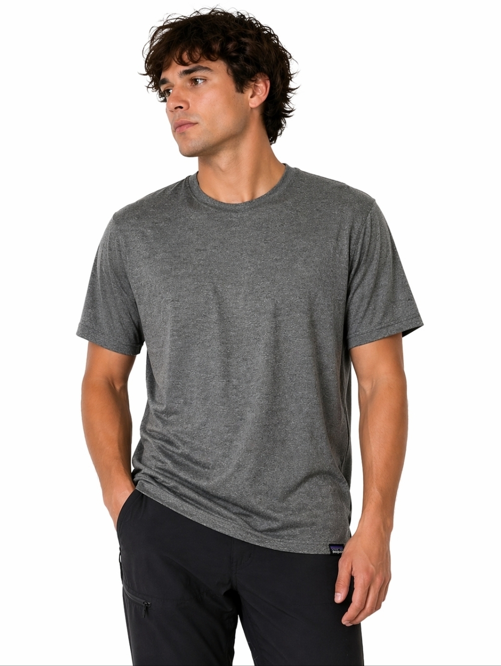 Patagonia Capilene Cool Trail Gray Tee Shirt Size L Lightweight Performance
